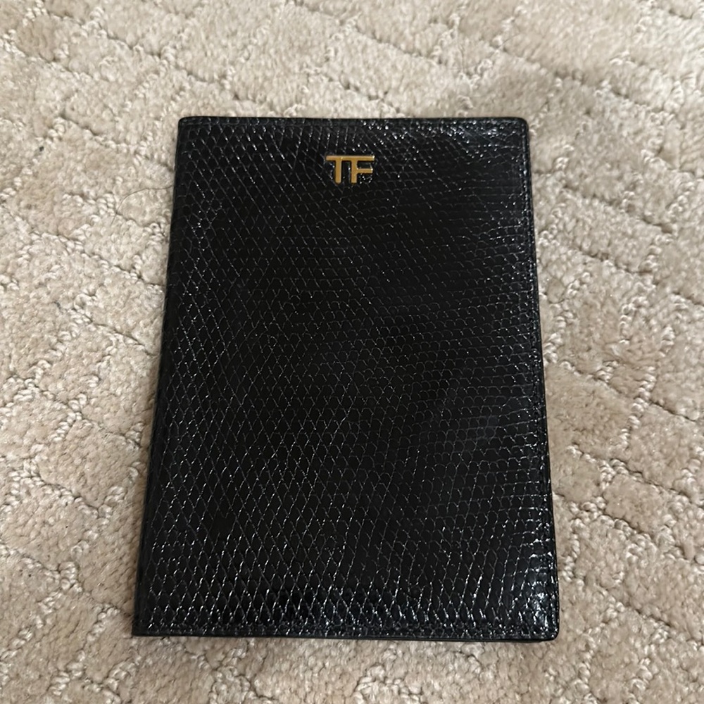 Tom Ford passport/card holder lizard print.
